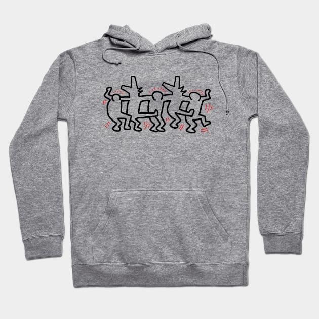 Vintage Keith Haring T-shirt | Wolf an People Dancing Hoodie by Super Legend